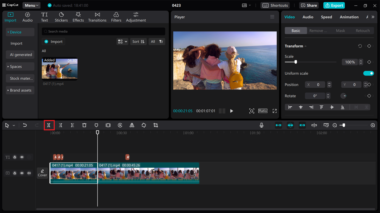 Slitting videos on CapCut video editor to ensure TikTok video length limit