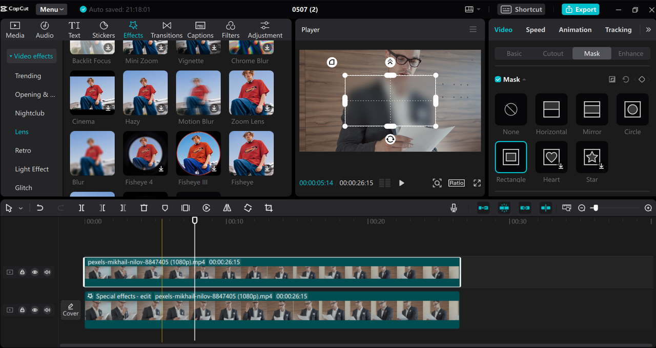 How to blur videos in CapCut desktop video editor using mask