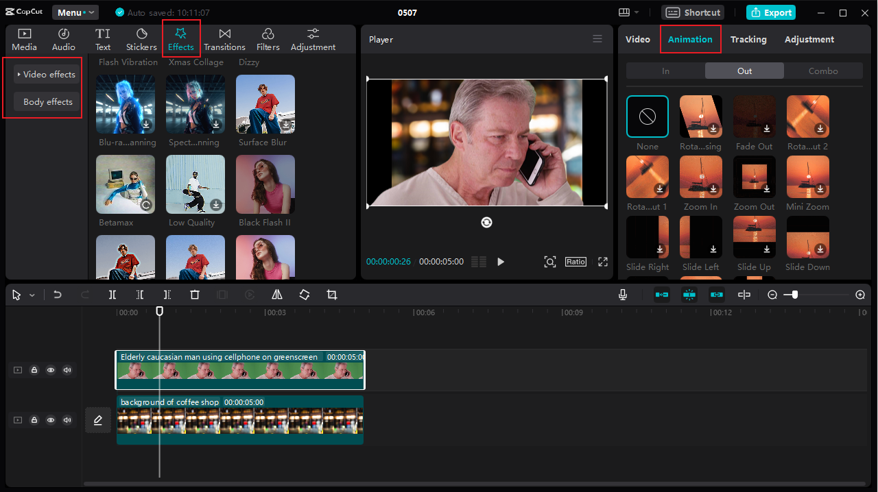 how to apply effects and animations on the CapCut desktop video editor