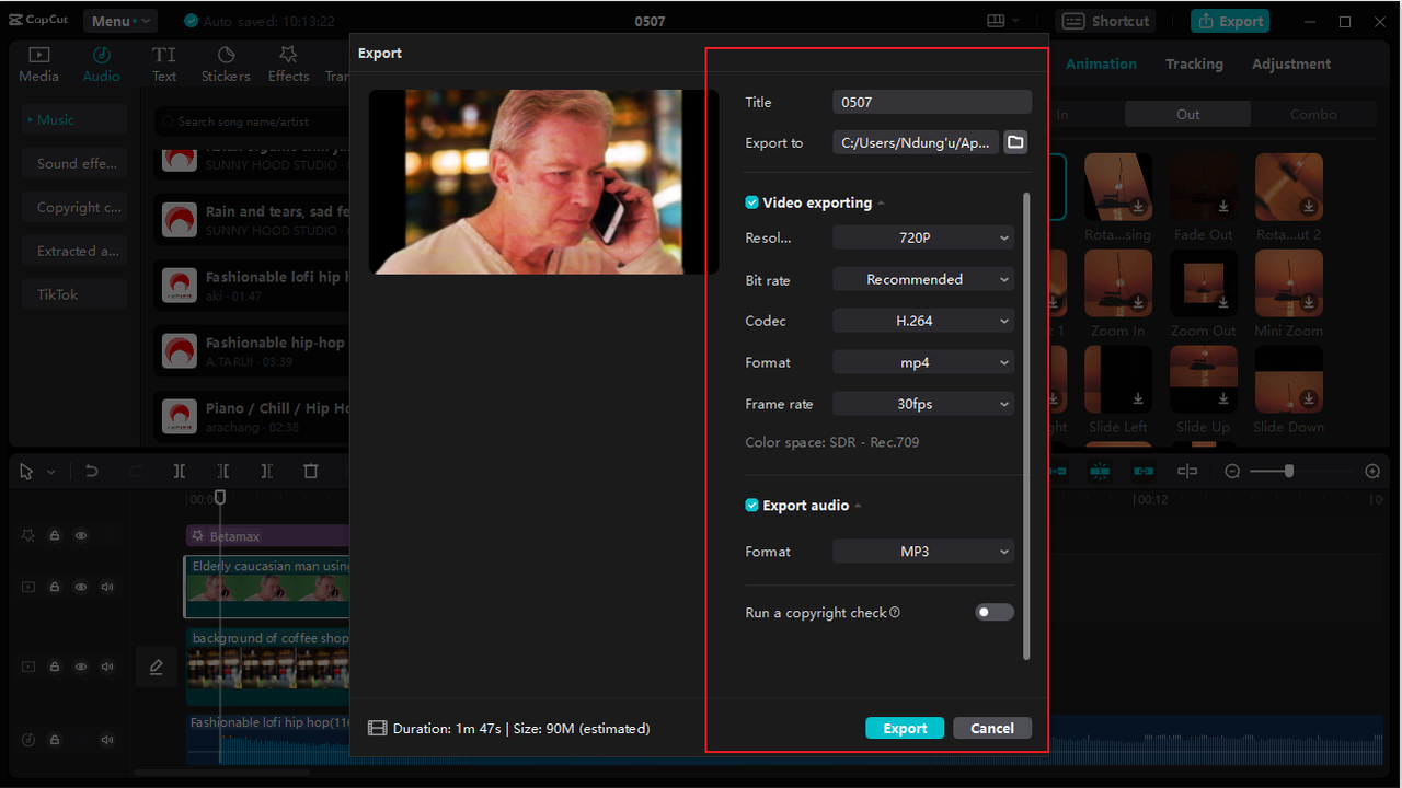 how to export green screen video on the CapCut desktop video editor
