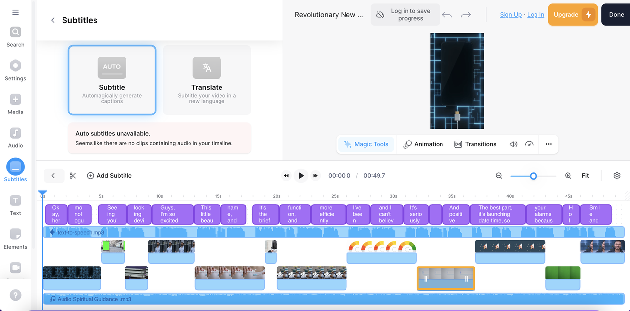 VEED.IO translates Korean to English voice