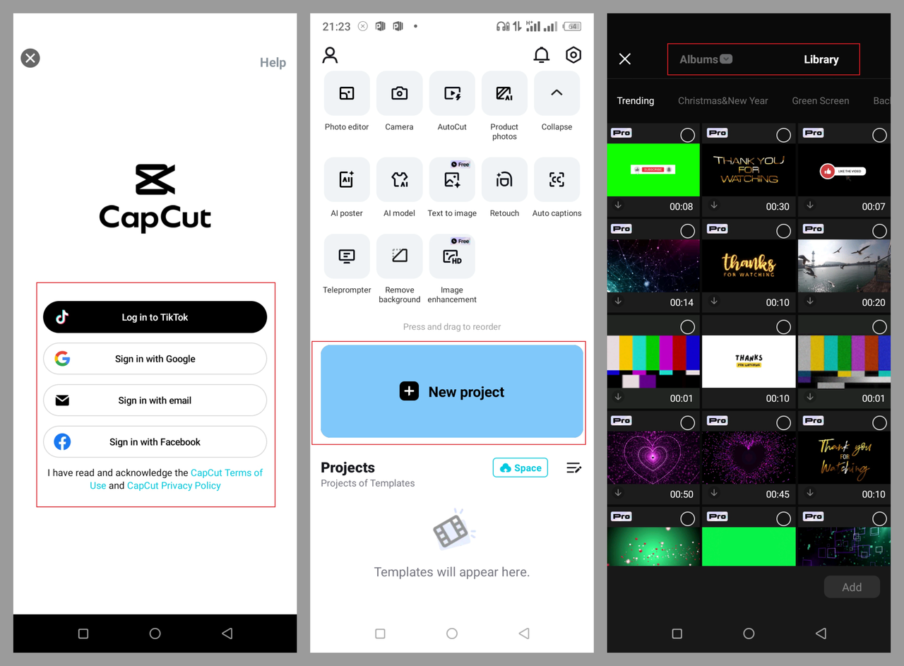 How to import videos on CapCut mobile app