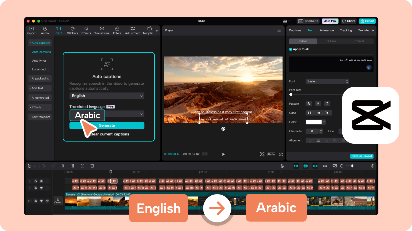 traduceți videoclipuri în arabă