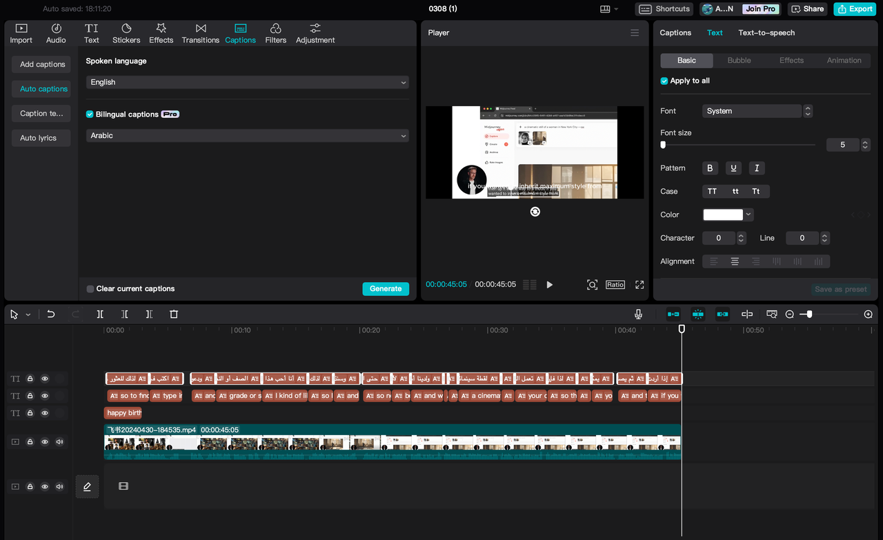 How to edit subtitles once you translate videos to Arabic