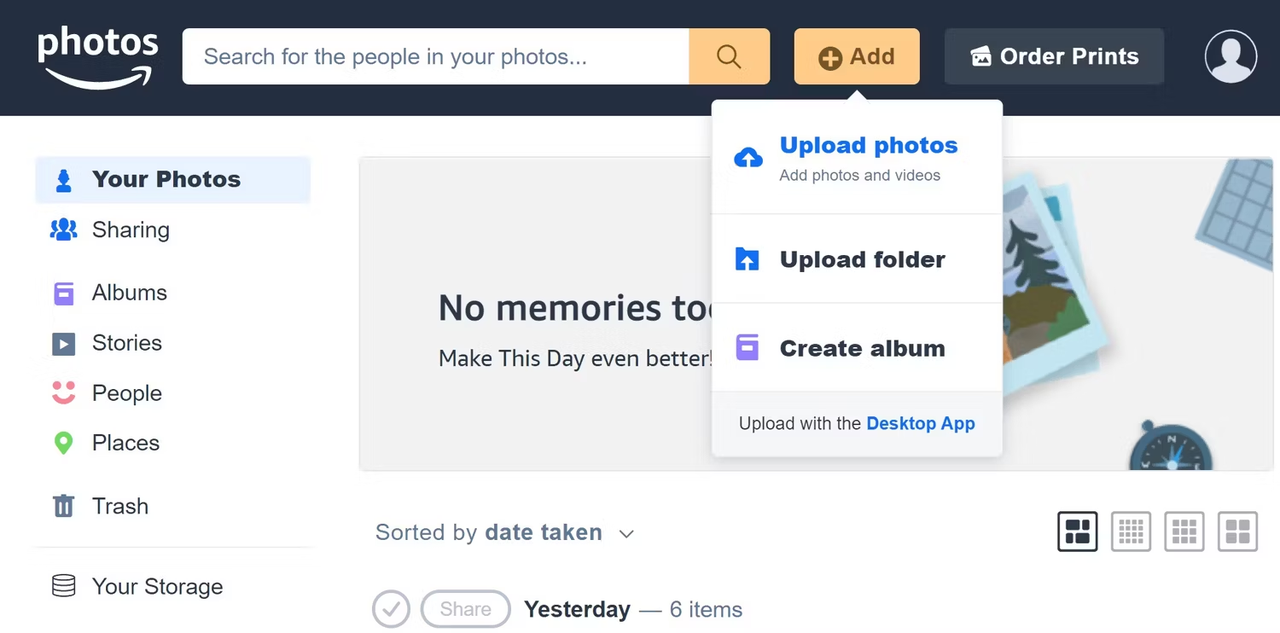 Create albums on desktop app