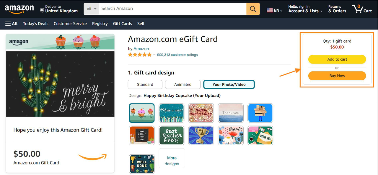 Complete your Amazon gift card purchase 