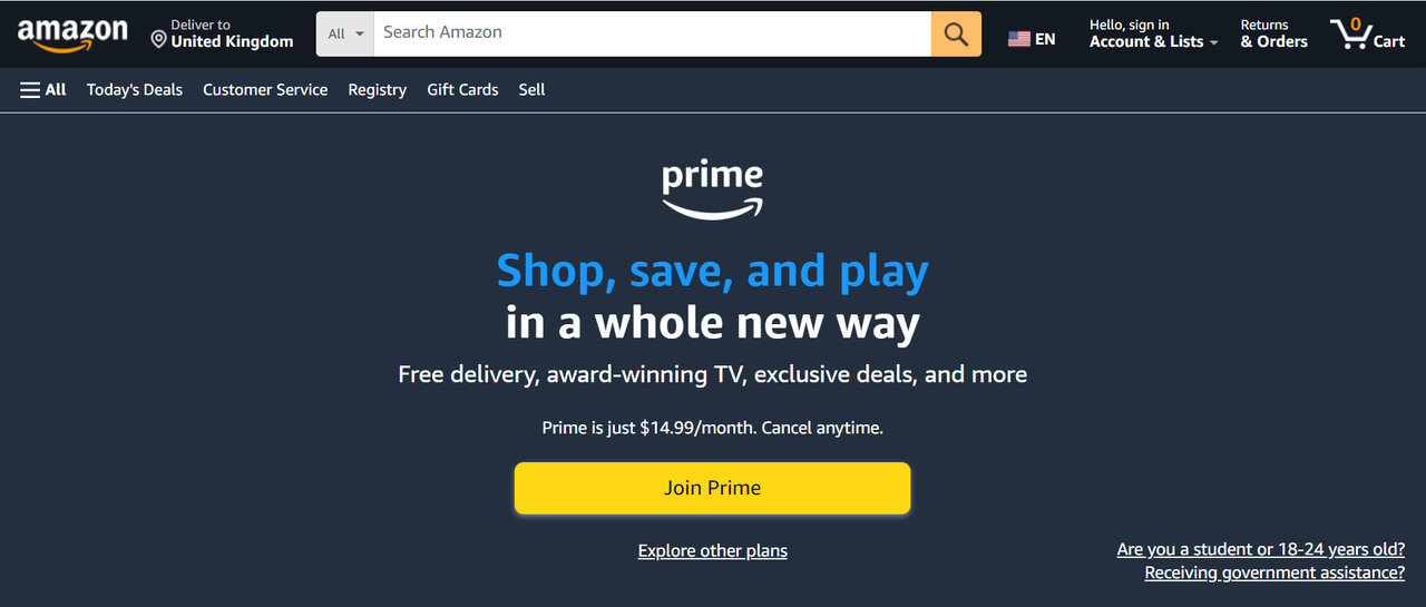 Uses your Amazon gift card for Amazon Prime subscription 