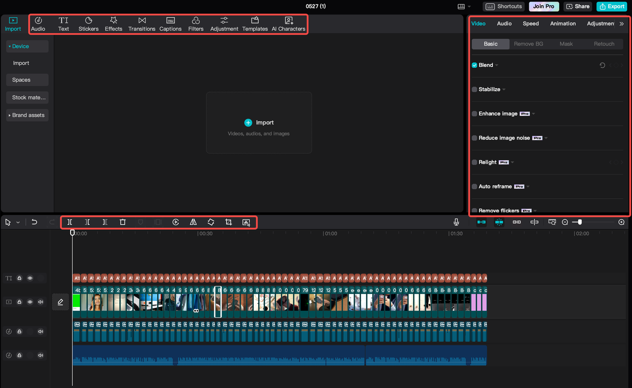 Customize your video using the CapCut desktop AI marketing tools