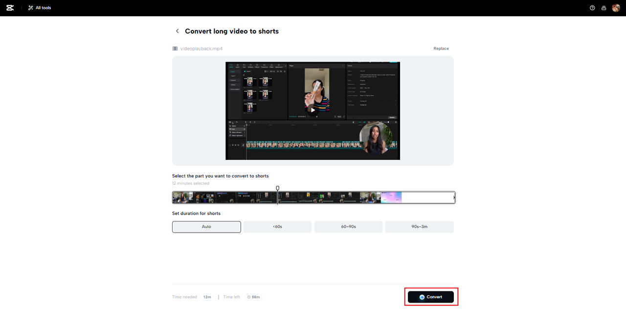 convert long videos to shorts using CapCut