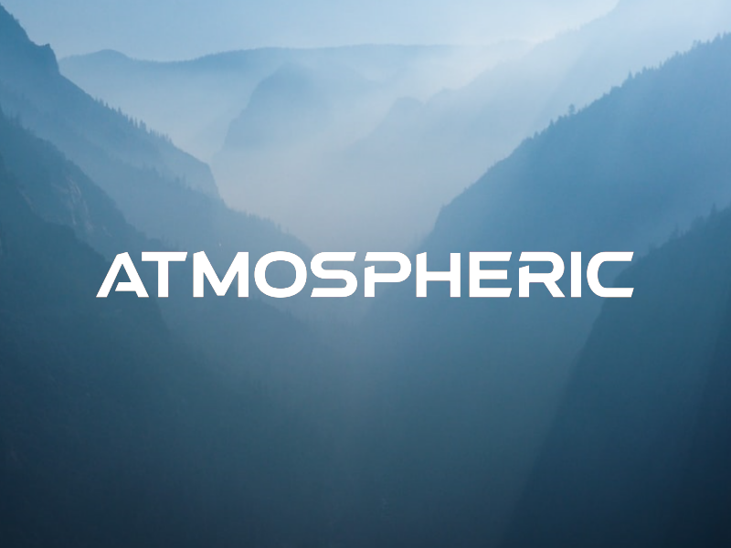  Atmosphere font sample displaying modern, minimalist geometric design