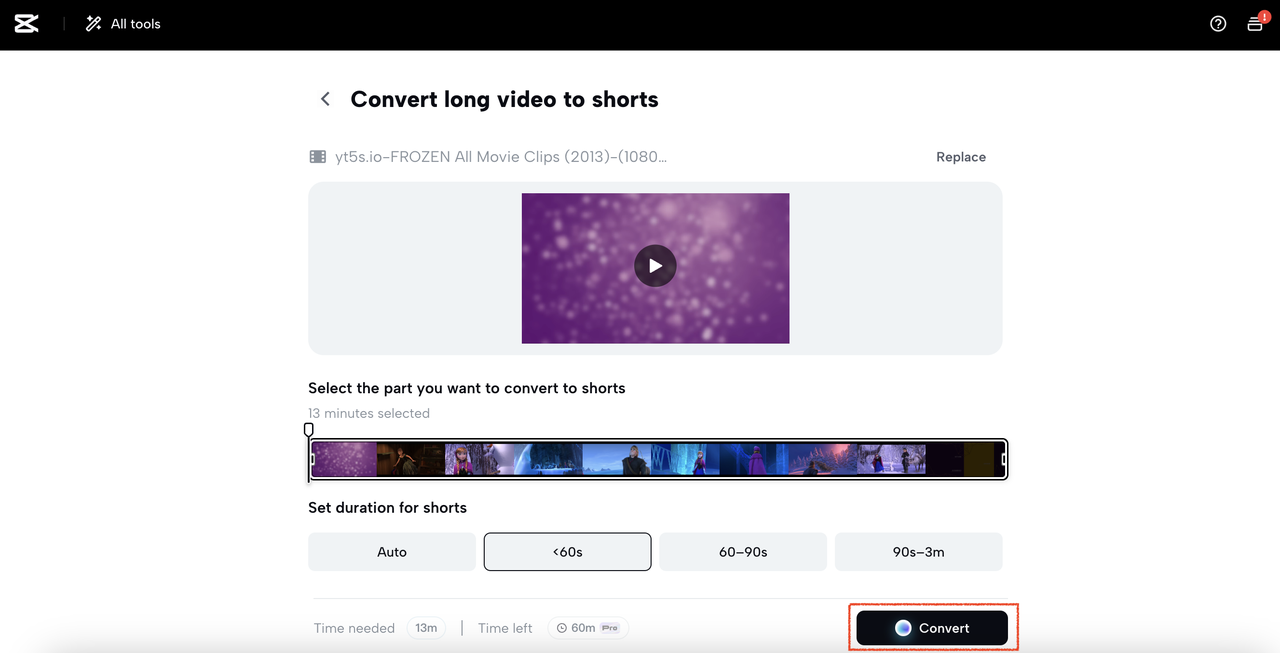 convert long videos to shorts using CapCut