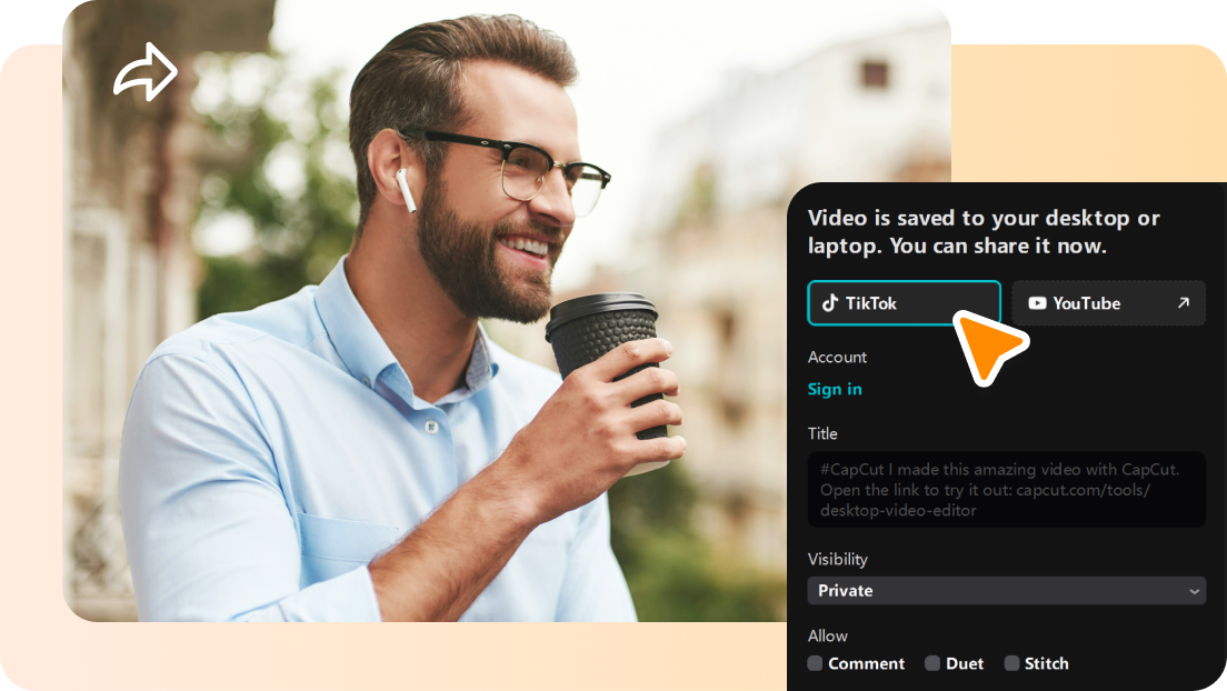 Share resized videos with a click