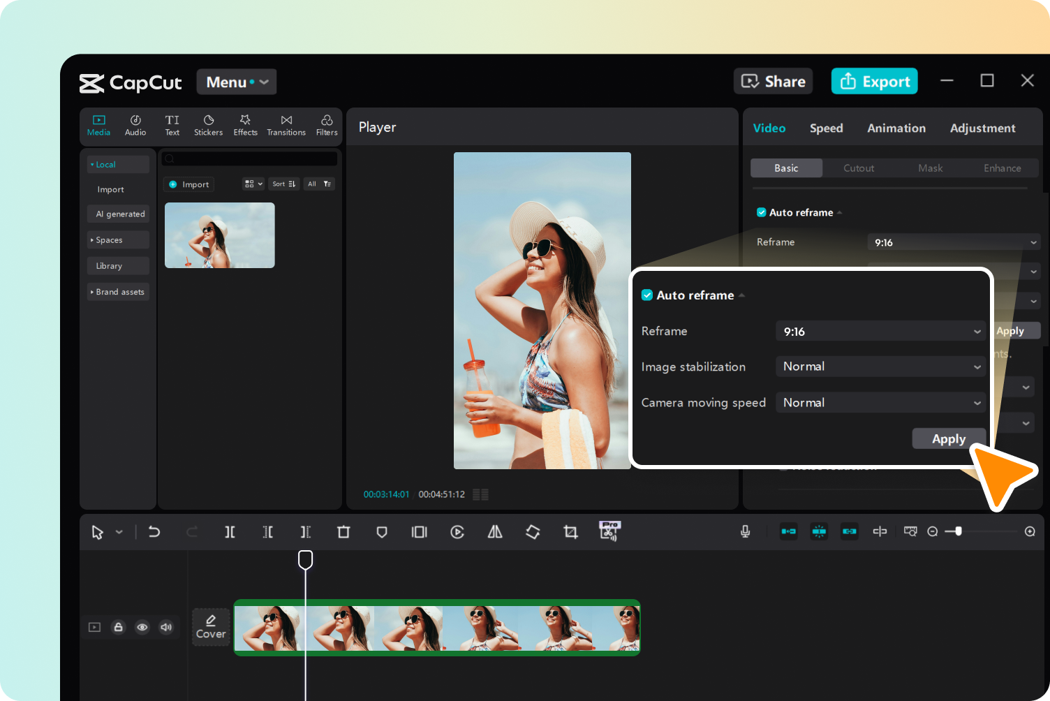 Save Time with Auto Reframe for Video Resizing