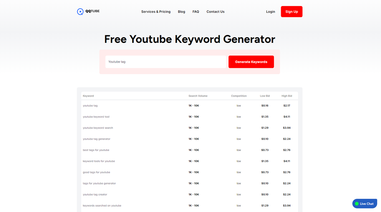 How to generate YouTube tags with QQTube