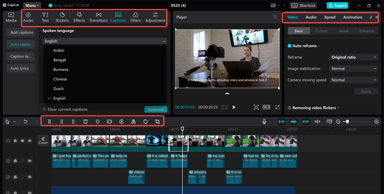 Edit Instagram video with CapCut desktop video editor