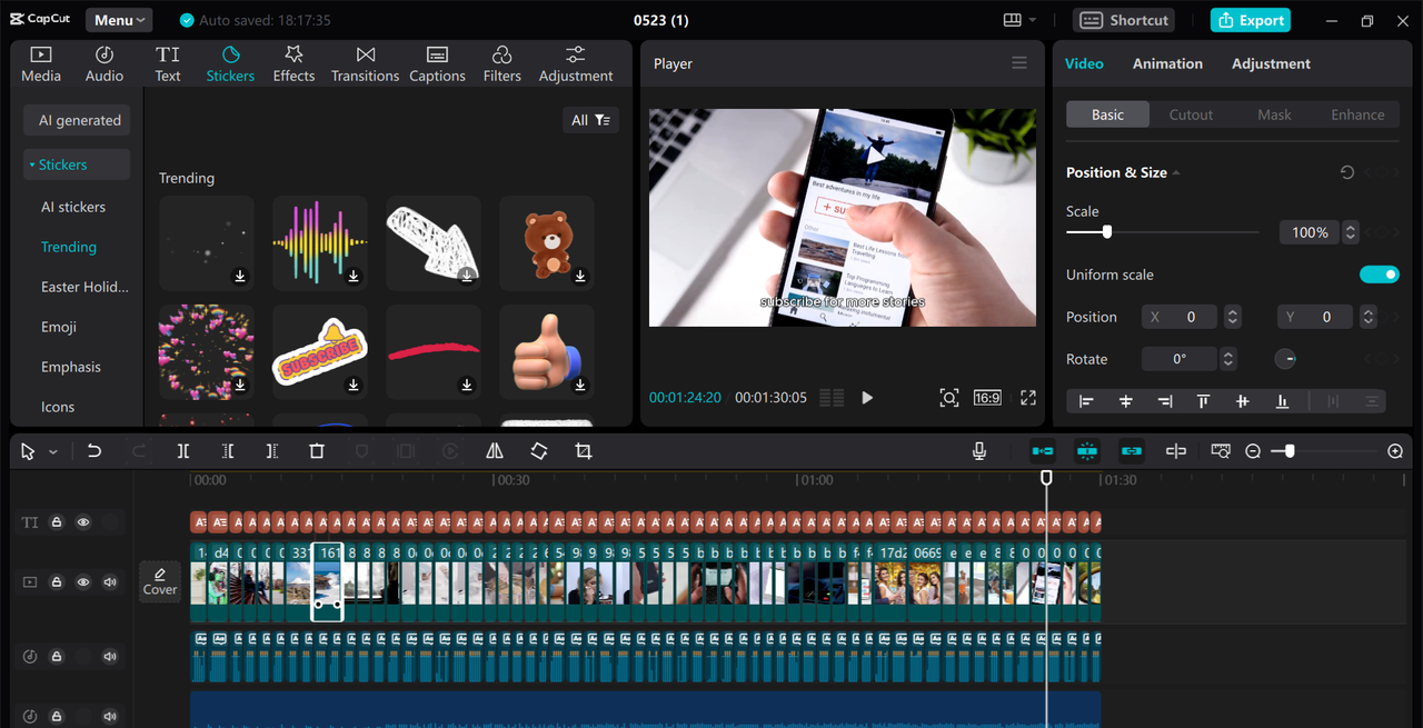 Best ways to do Instagram reel editing: Capcut desktop video editor