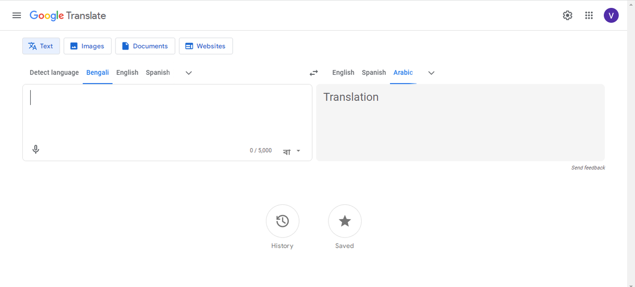 Image showing the interface of Google Translate