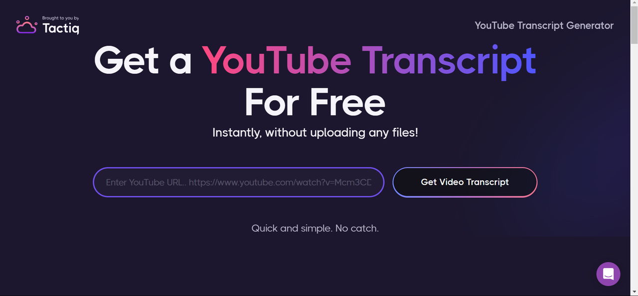 Tactiq, an ideal YouTube transcript generator