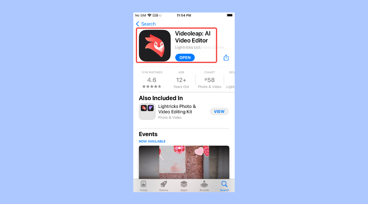 Download Videoleap App on iPhone