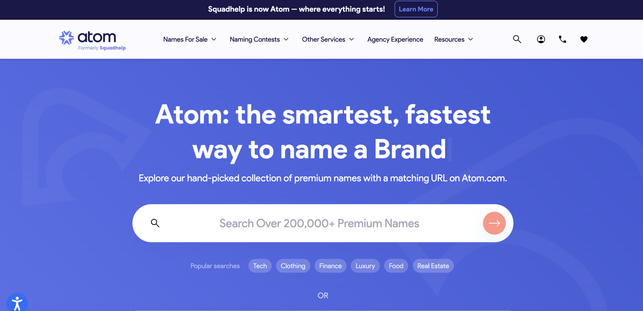 Atom business name generator AI