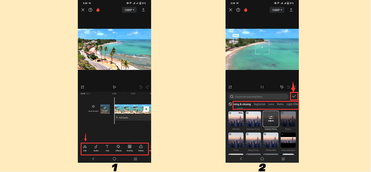 Customize your video with various features