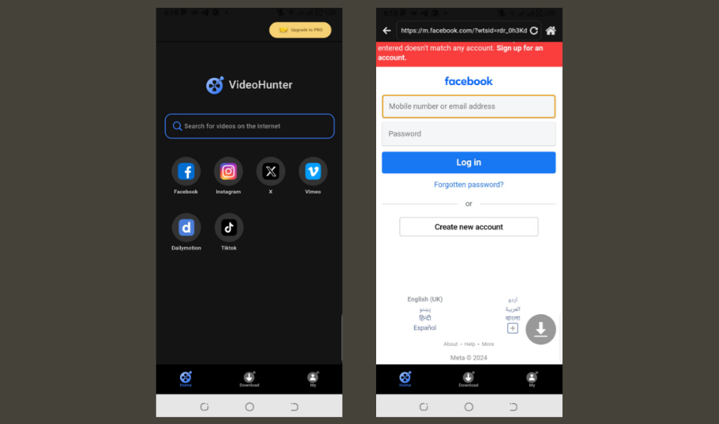 How to download Facebook reels using VideoHunter