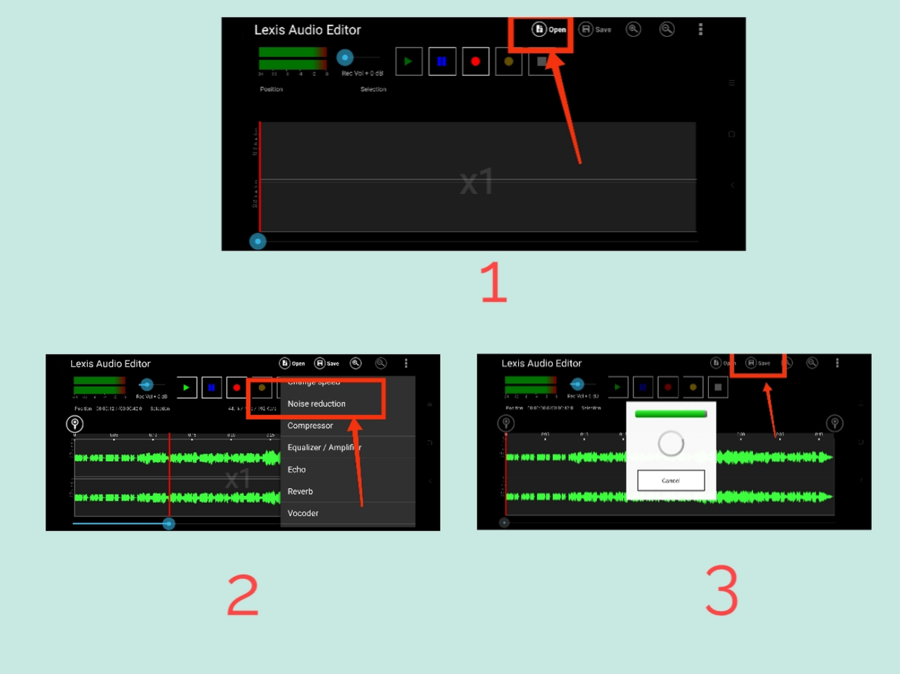 Use Lexis Audio Editor to remove noise