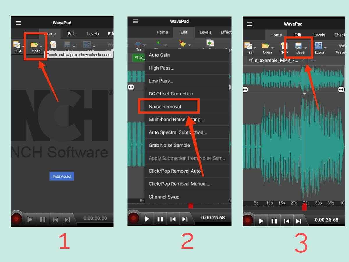 Use WavePad to remove noise