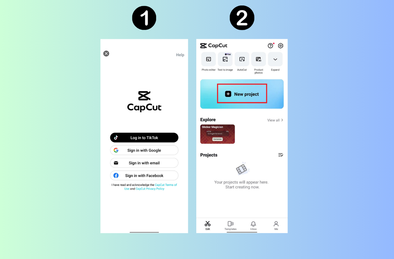 CapCut app interface