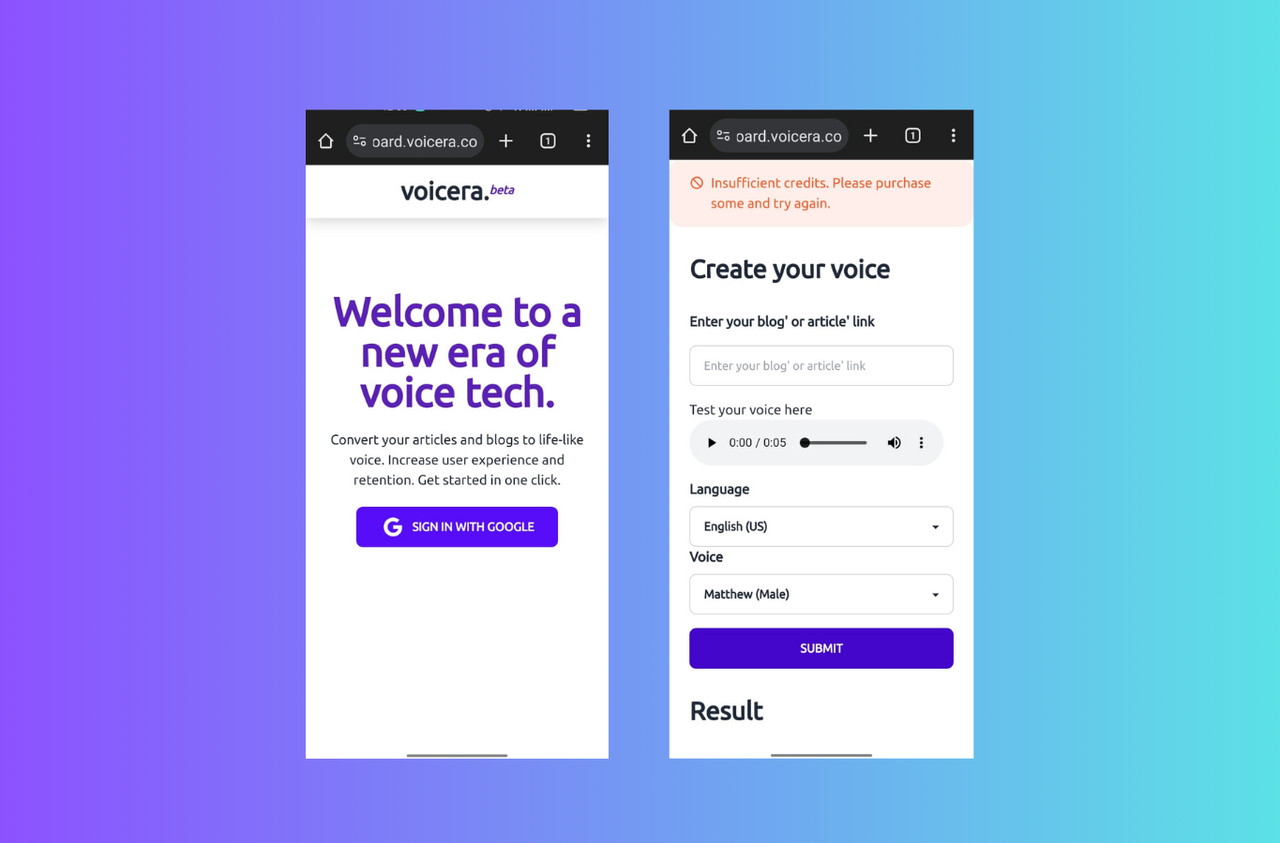 Use Voicera for voice cloning