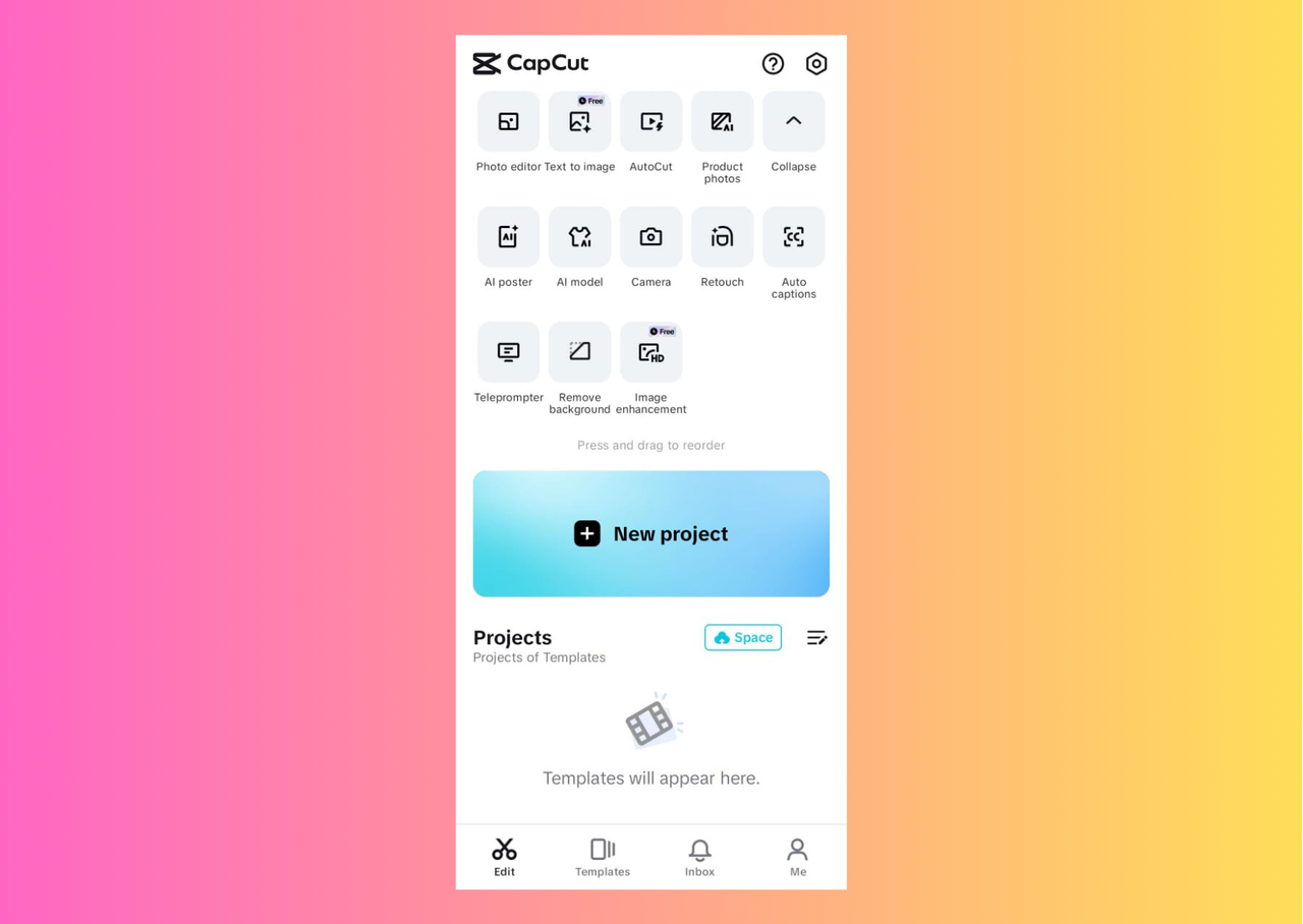 CapCut App user interface