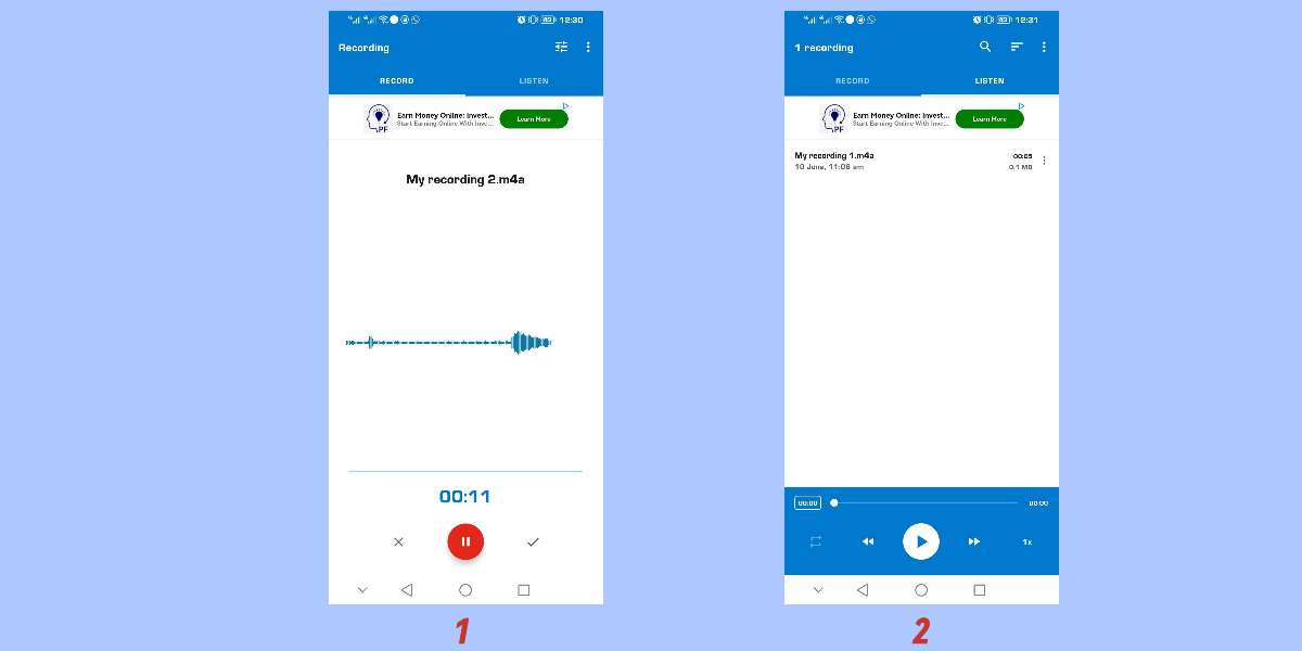 Easy Voice Recorder app