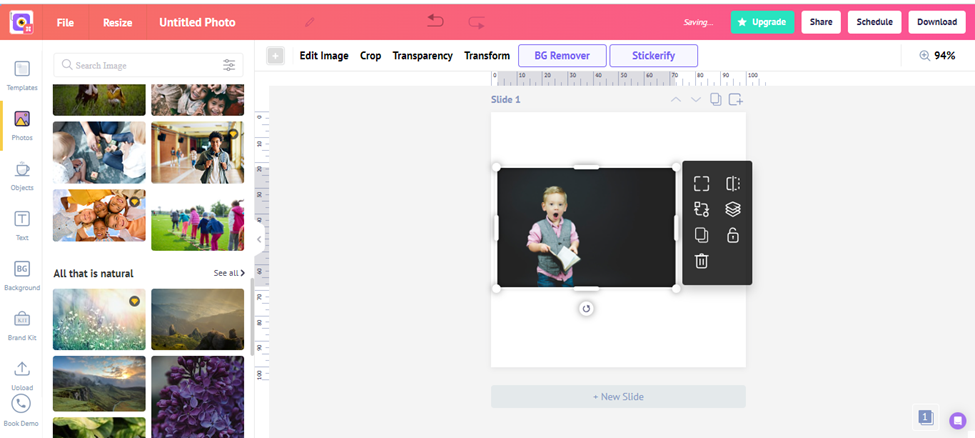 Picmaker interface showing how to create WhatsApp sticker online