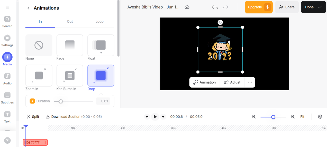 Creating a video sticker for Whatsapp using VEED.IO