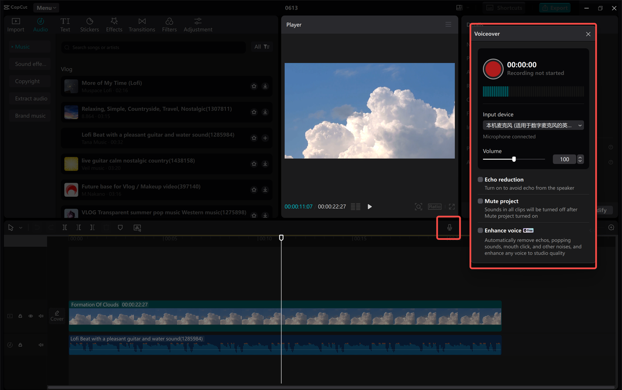 Edit audio in the CapCut desktop video editor