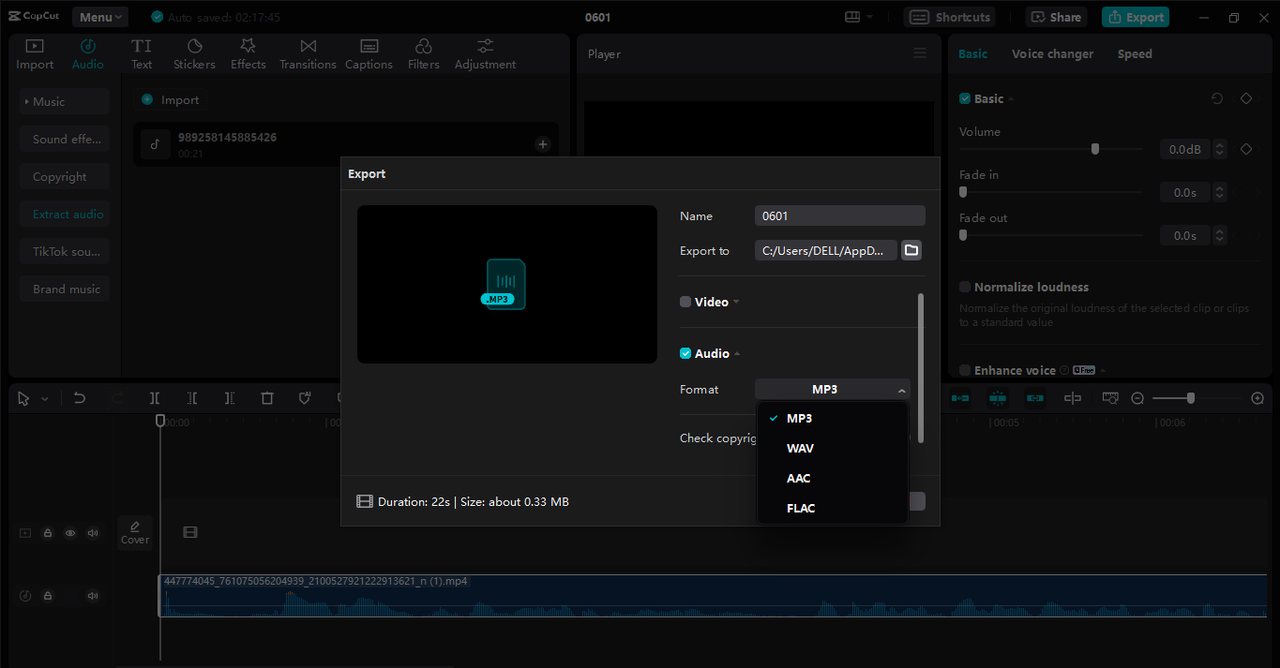 CapCut desktop video editor is a free music converter software