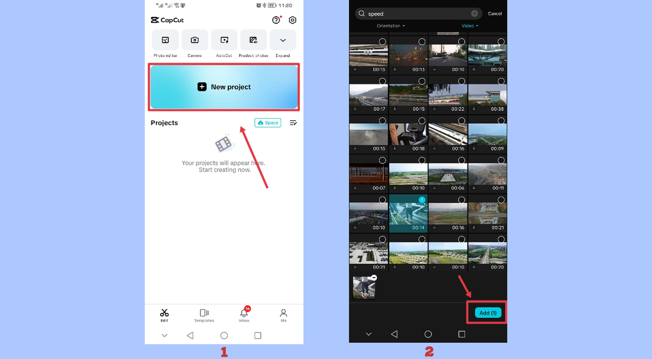 importing video to CapCut App