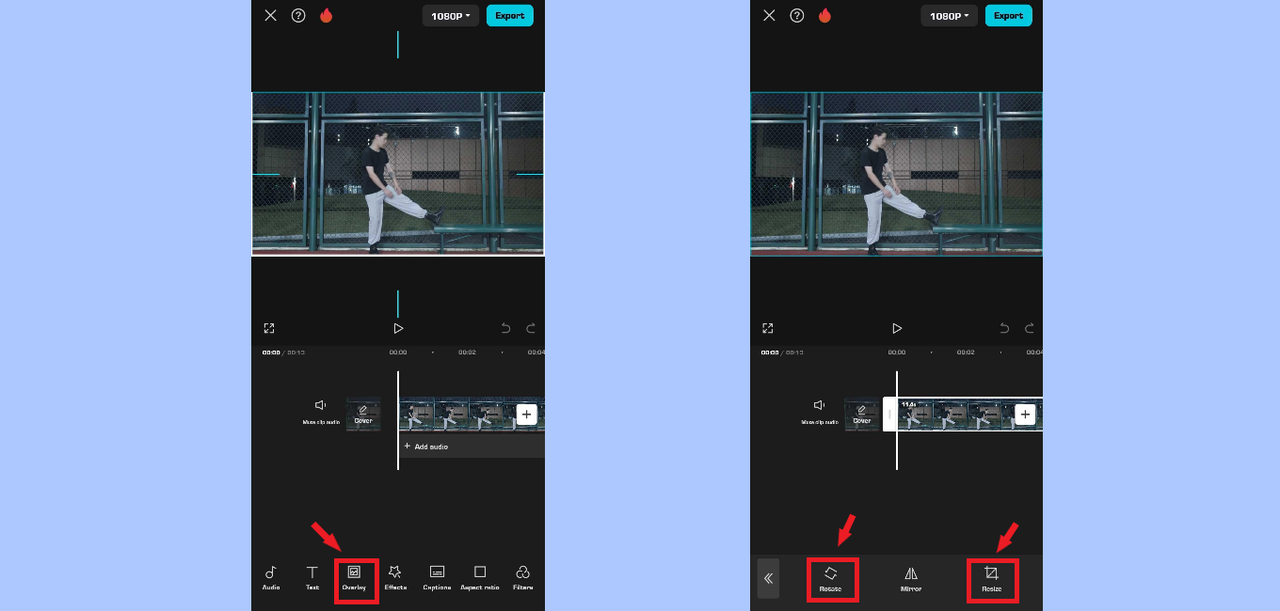 Video editing feature in CapCut