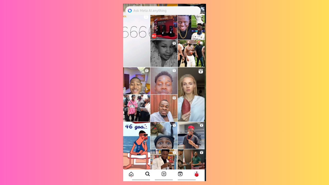 How to save Instagram video to camera roll: Image showing Instagram reel's page