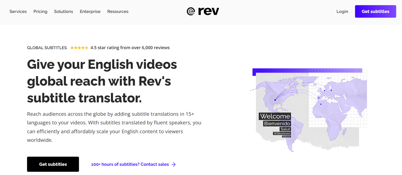 auto translate video online with Rev