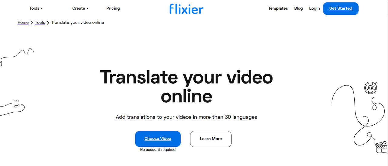 Flixier video language converter online free