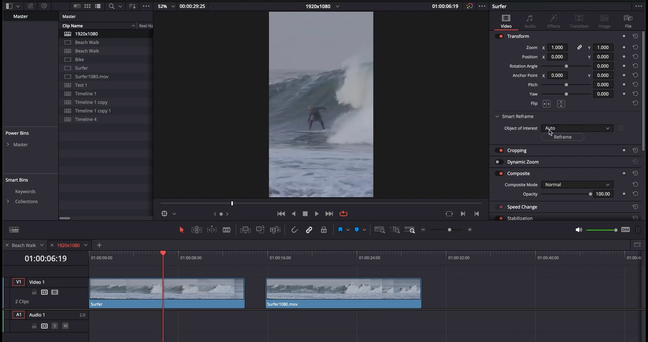 DaVinci Resolve Smart Reframe to Enhance Your Video Editing Workflow