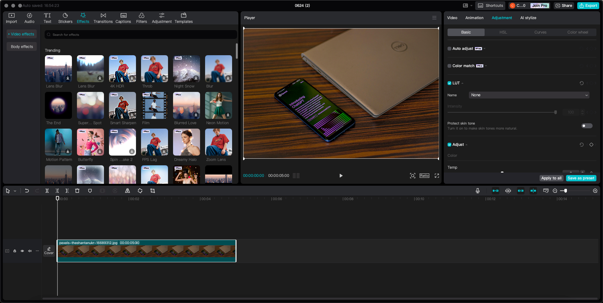 CapCut video editor