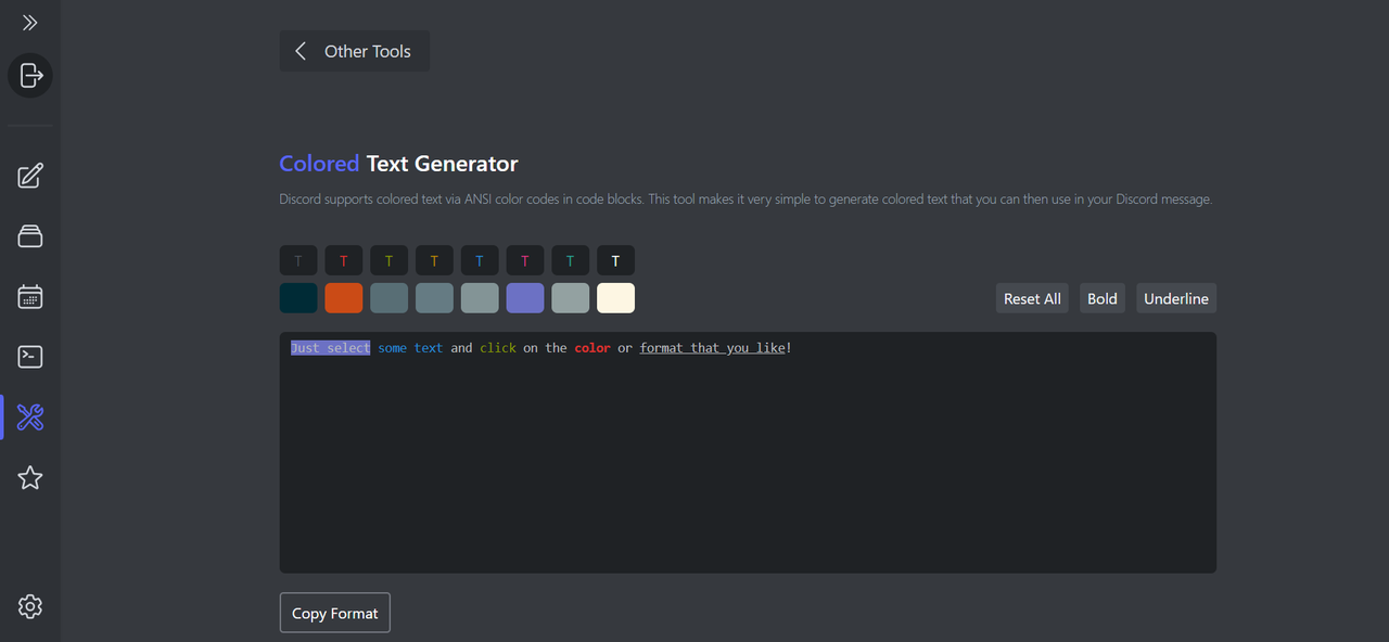 message.style font and color generator