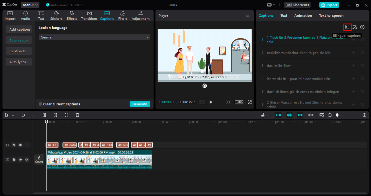 CapCut desktop video editor is a free audio-to-text translator
