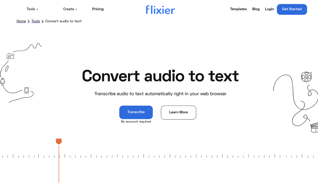 Flixier is a free audio-to-text translator