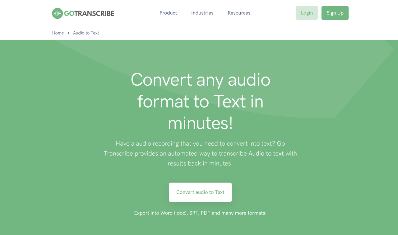 Go Transcribe is a user-friendly tool to translate voice to text for free
