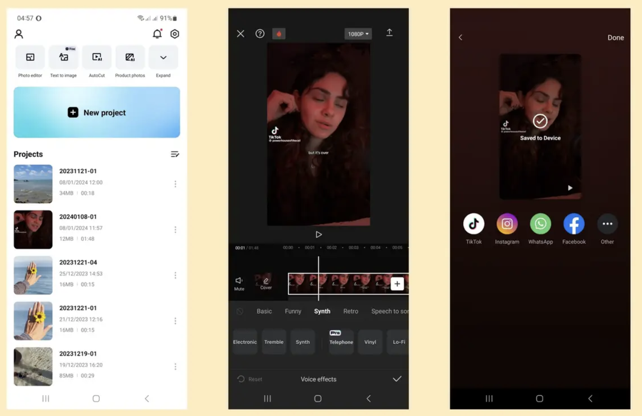 CapCut app is the best video editing app with an AI voice change feature