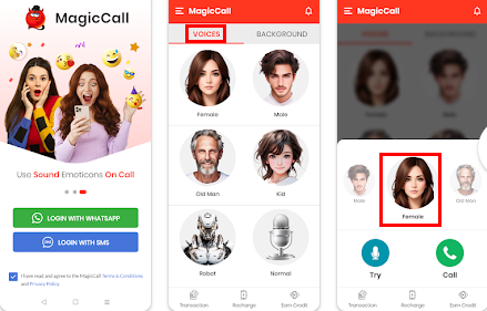 Magic Call is a real-time voice changer app from male to female