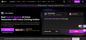 Topmediai is the top AI voice generator